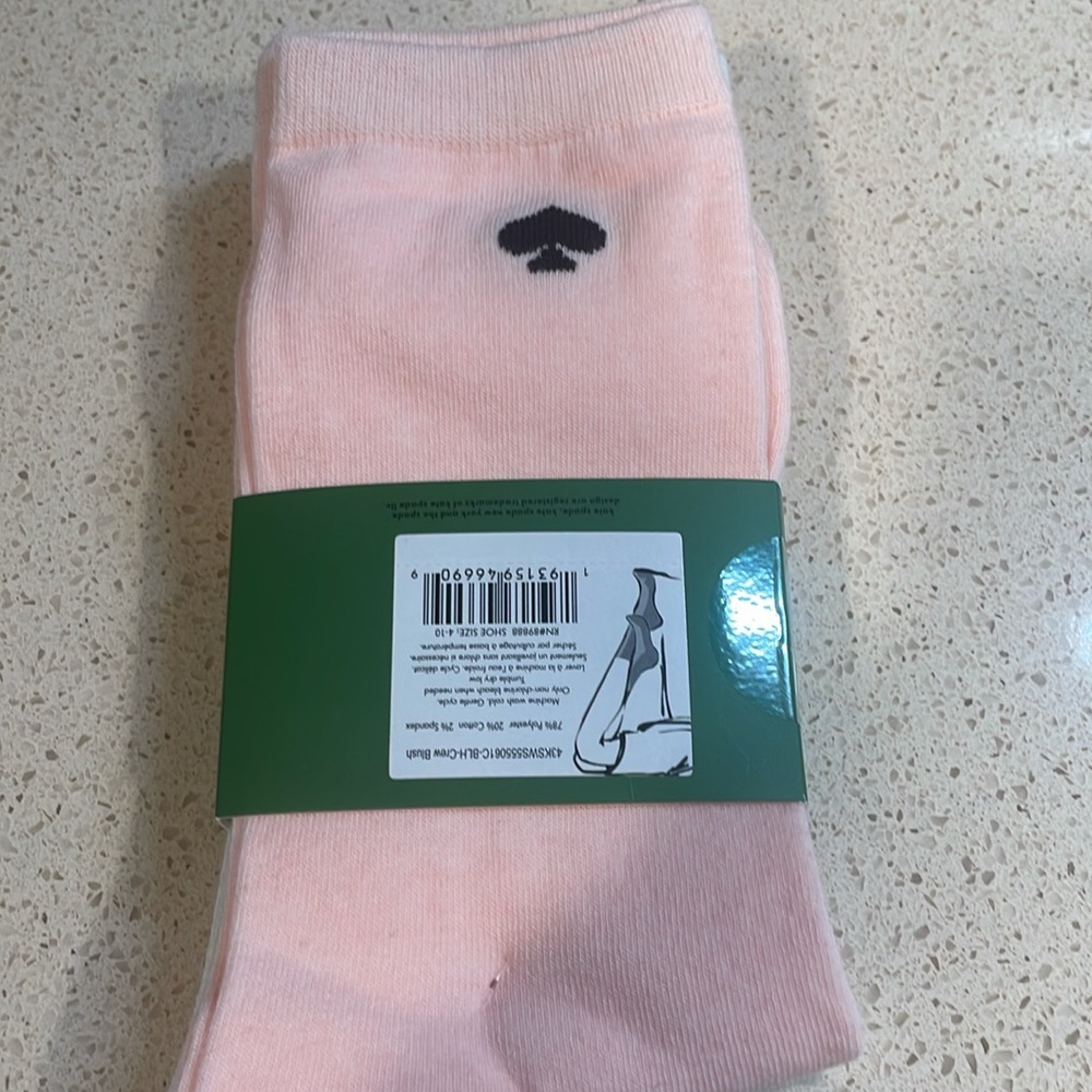 Kate Spade NWT Set of 3  Pink and White Crew Socks - Picture 3 of 4